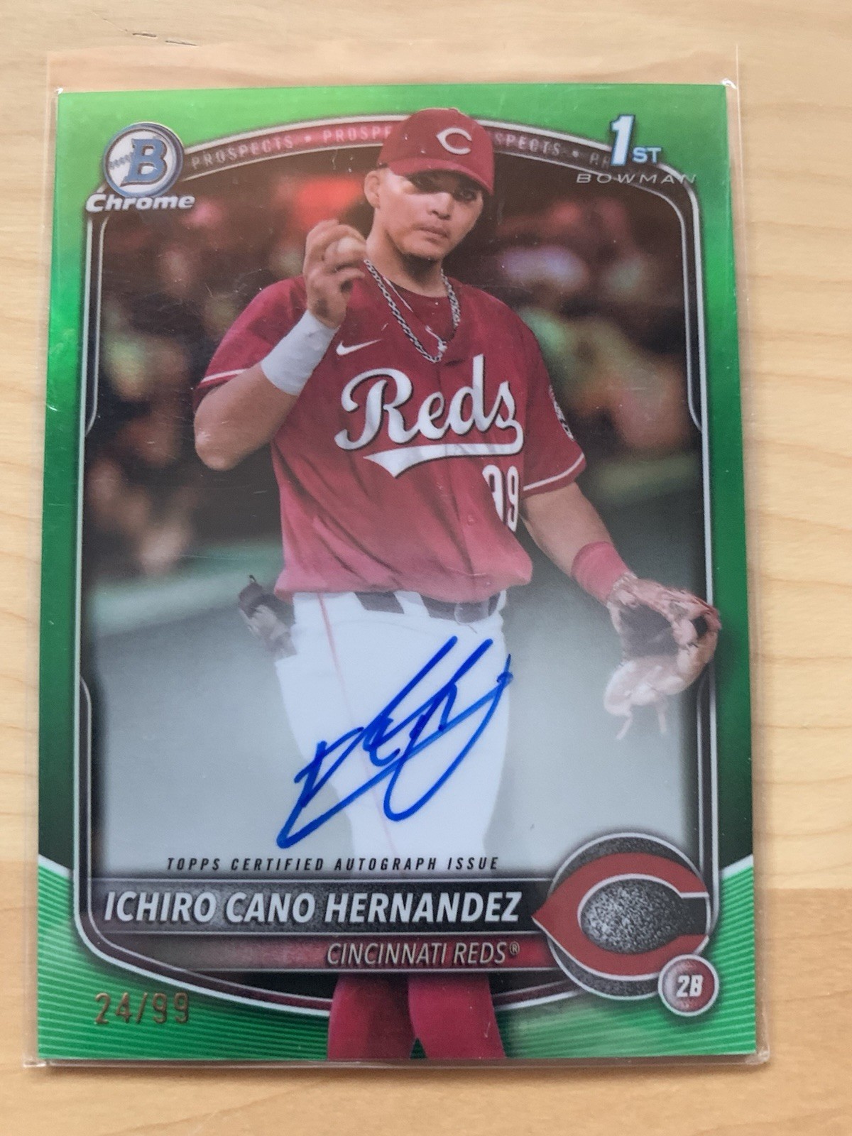 2025 Bowman Chrome #CPA-IC Ichiro Cano Hernandez Green Refractor Auto /99