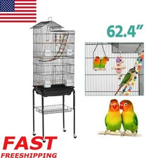 Rolling Hanging Cockatiel Bird Cages W/ Perches Mid-Size Strong Metal Frame New