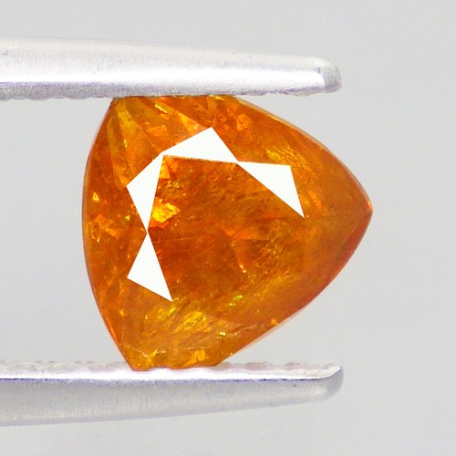 1.53 Ct Joyful (6 x 6 mm)UnHeated Yellowish Orange Trillion Spain Sphalerite Gem - Picture 2 of 7