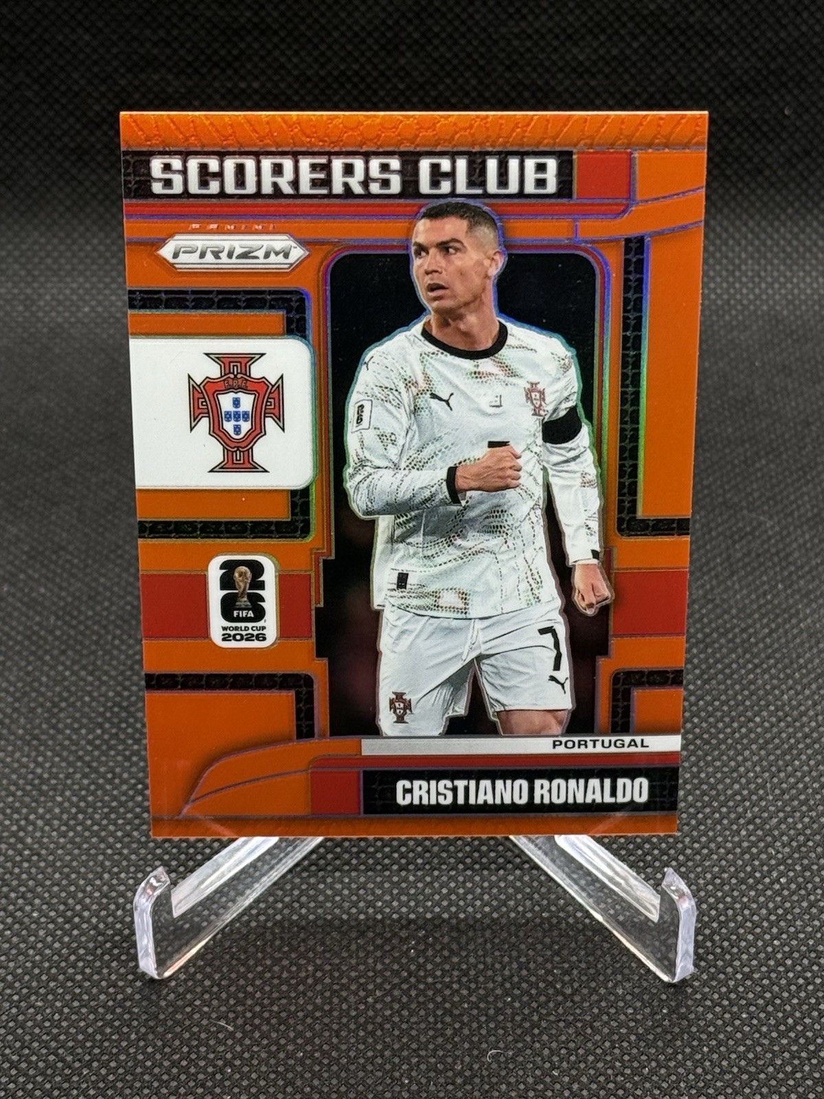 2026 Prizm FIFA World Cup Cristiano Ronaldo Orange Scorers Club /25 Portugal SSP