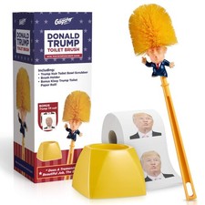 Trump Toilet Bowl Cleaner  Scrubber Set Funny Political Gag Bathroom Gift