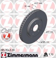 2X Zimmermann Bremsscheibe Bremsscheiben Satz Bremsen Coat Z Vorne 285.3543.20