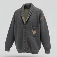 MÄRZ München Herren Jacke Strickjacke Tasche mit Stickerei Grösse 54