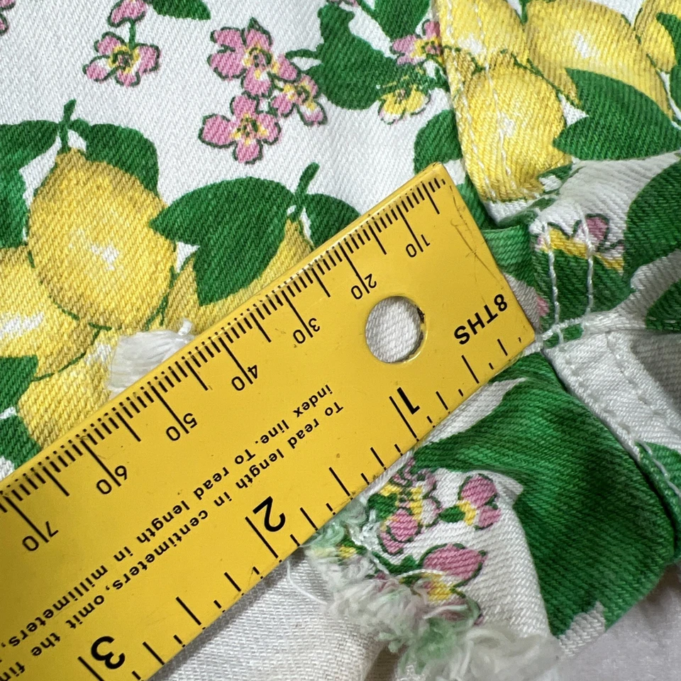 Mini Pantalones Cortos De Colección Tiro Medio Estampado Limón Denim Corte Talla 2 Pantalones de mezclilla Londres Foto 3 de 4