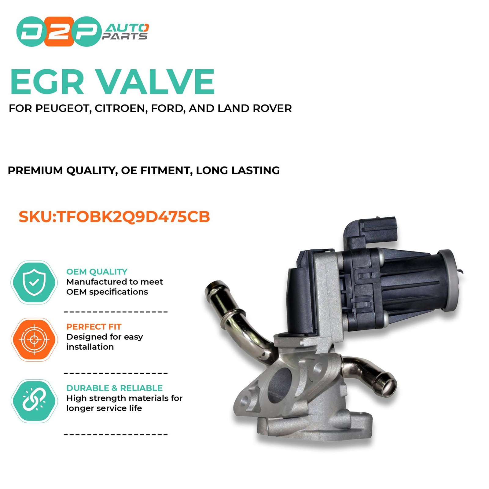 BK2Q9D475CC EGR VALVE 2.2 FWD RWD FOR FORD TRANSIT MK7 EURO 5 MK8 RANGER CUSTOM - Image 2