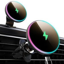 for Magsafe Car Mount Charger 15W LED RGB Phone Holder A Colorful