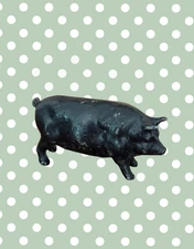 Medium Black Pig Figurine | John Hill & Co Farm & Countryside Lead Toy