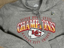 NEW Kansas City Chiefs Super Bowl LVIII Champions Hoodie Mens XL NFL Gray