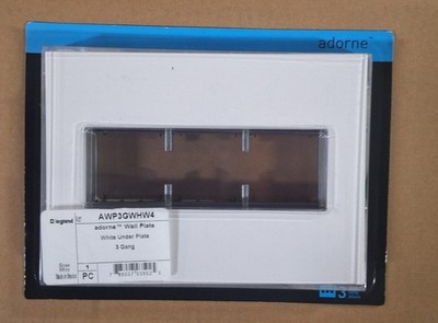 Legrand adorne  Gloss White-on-White 3-Gang Screwless Wall Plate - AWP3GWHW4