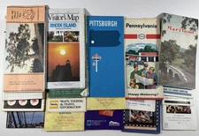 Lot 18 Vintage USA State Maps Guides New England PA MD RI CT NH MA Travel