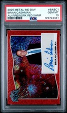 PSA 10 - BRIAN CASHMAN # 2/2 Auto - 2025 Leaf Metal Independence Day YANKEES GM
