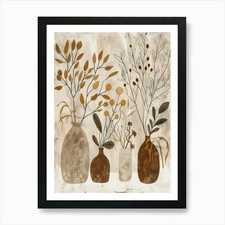 Autumn Vases Art Print Framed Wall Art Poster Canvas Print Picture