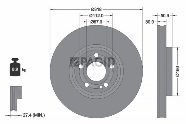 2X Bremsscheibe Pagid 56167NHC FüR Mercedes GLA H247 Klasse W177 Sports Tourer-image