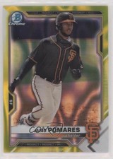 2021 Bowman Draft Chrome Yellow Lava Refractor 35/75 Jairo Pomares #BDC-45 8d4
