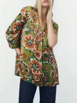 Zara Satin Old Money Olive Cottagecore Mob Wife Glam Luxury Resortcore Size S