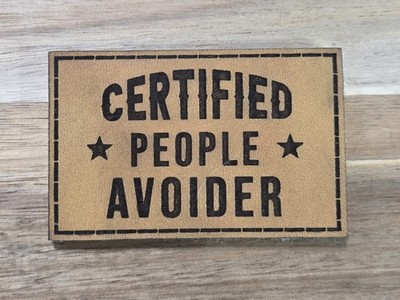 Women's Custom Genuine Leather Hat Patch Certified People Avoider