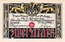 &Uuml;berlingen - Stadt - 2 Mark - ohne Wz. - No KN 5st - Geiger 526.04