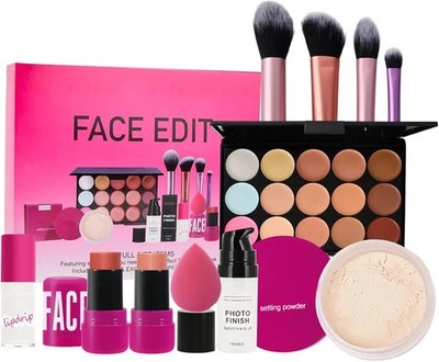 Popfeel Complete Face Edit Make Up Kit Waterproof LongLasting Coverage Gift Set