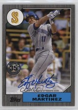 2022 Series 1 1987 Topps Baseball Black 3/199 Edgar Martinez Auto HOF 0l2