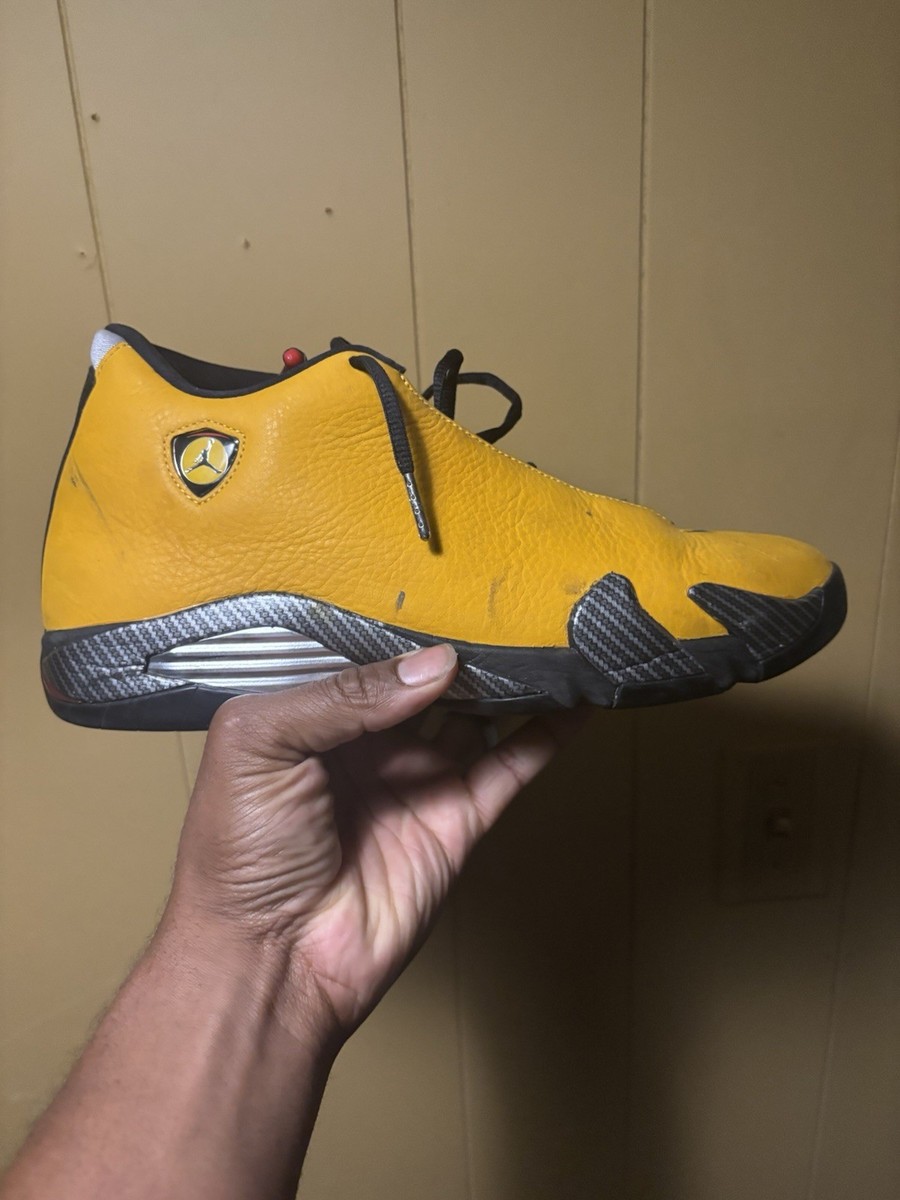 Nike Air Jordan 14 Retro Reverse Ferrari Yellow Size 12 Nike Air Jordan 14 Retro SE Reverse Yellow Ferrari 2019 Sz  main image 2
