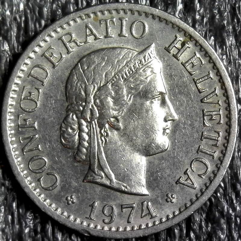 1974 Swiss 10 Rappen Foreign World Coin KM#27 (z1277)