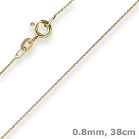 0,8Mm Rund-Ankerkette Goldkette Collier Halskette Aus 333 Gold Gelbgold 38Cm