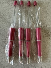 Beadable pens Speckled Pink 4 Pcs NEW