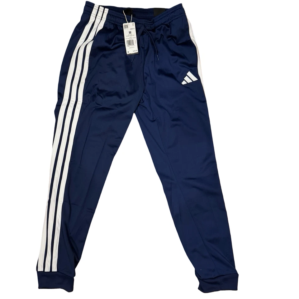 Pantalones tricot para hombre Adidas Essentials 3 bandas cónicos - color azul oscuro Foto 3 de 4