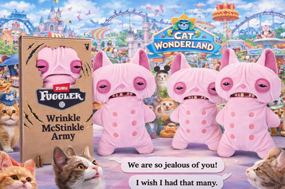 18  Fuggler BIGG FUGG Wrinkle McStinkles Hairless Cat Pink Plush