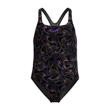 Speedo Girl's Hyperboom Allover Medalist Swimsuit  Quick Drying   Fitness   Chlo