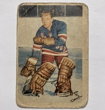 1953-54 PARKHURST #53 LORNE GUMP WORSLEY ROOKIE CARD RANGERS HHOF LOW GRADE POOR. rookie card picture