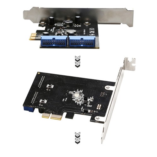 PCI Express USB 3.0 19 Pin Expansion Card PCIE 1X to 2 Ports USB 3 19 Pin8791 - Afbeelding 2 van 6