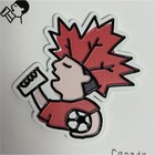 Heytea Canada Souvenir Soccer Fan Fridge Magnet, Red White Black Maple Leaf Hair — photo 2