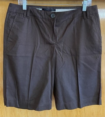 MNG by Mango Womens 10 Brown Bermuda Shorts, Chino3, 100% Cotton NEW TAGS