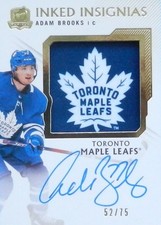 119-20 ud upper deck cup inked insignias adam brooks leafs autograph auto 52/75