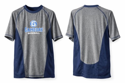 Alleson Athletic Jugend Baseball Gameday T-Shirt Grau Melange Dri Fit XL