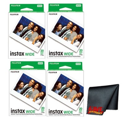Fujifilm instax Wide Instant Film (80 Exposures) + Microfiber Cleaning Cloth