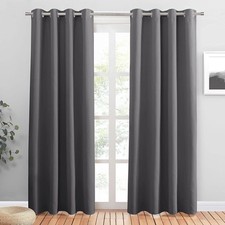 PONY DANCE Blackout Curtains for Bedroom 80 55"W x 80"L Pack of 2 , Grey