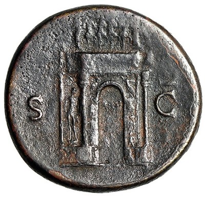 Nero Sestertius ''Triumphal Arch'' Rome 64-68 AD Very Fine