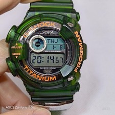 Casio G-SHOCK FROGMAN Diver Watch Clear Green  Orange Accents Tested Works JP