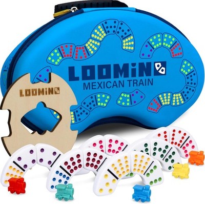 Queensell Loomino Double 12 Mexican Train Domino Set - New Generation Dominos G