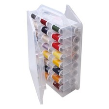 46 Grids Sewing Organizer, Double Sided Thread Box Storage, Portable Clear Plas