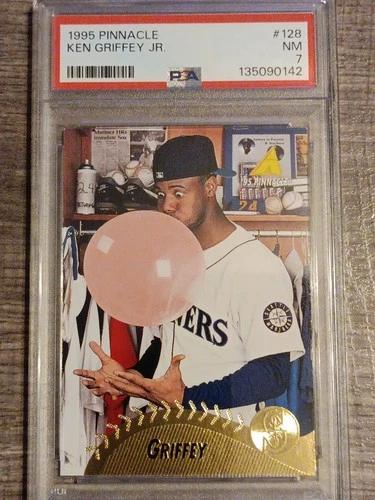 1995 Pinnacle Ken Griffey Jr Bubble Gum Card PSA 7