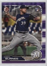2019 Bowman Purple 118/250 Corbin Burnes #65 0hk8