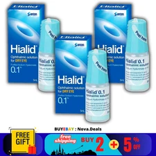 3X Japan Santen Hialid 0.1%  Sodium Hyaluronate Ophthalmic Solution Eye Drop 5mL