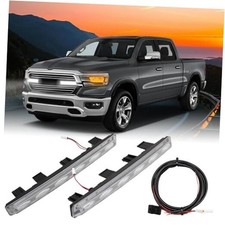 Pair of LED Front Grille Lights Compatible with 2019-2024 Dodge Ram White