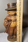 ANRI Juan Ferrandiz Girl With Cane Bird Hat Wood Carving Italy 7in Figure — photo 4