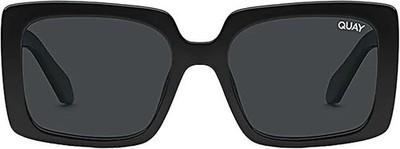 QUAY Women's TOTAL VIBE NO-NS-2785 Black Rectangular Frame/Smoke Lens Sunglasses