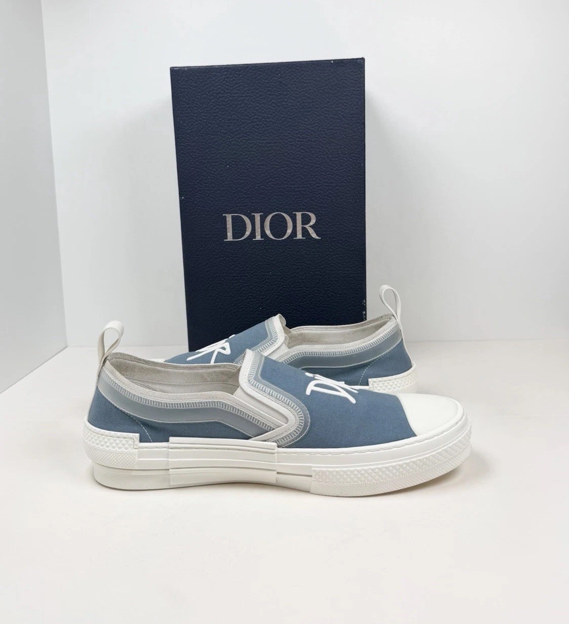 Size 43EU/10US - Dior x Shawn Stussy B23 Slip On Blue Sneakers💙 RETAIL $1K! thumbnail 4