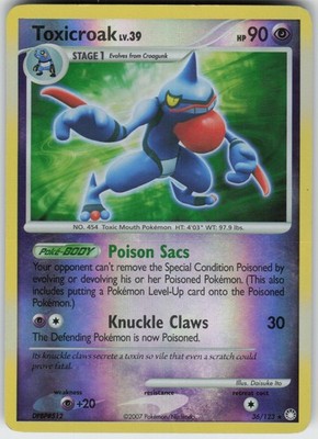 Played Reverse Holo Toxicroak 36/123 Mysterious Treasures Rare